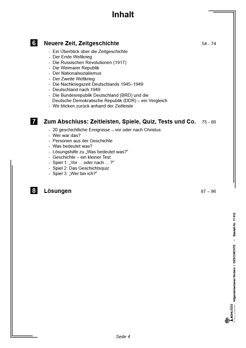 Allgemeinwissen fördern GESCHICHTE / PDF, ab 10 J., 96 S.