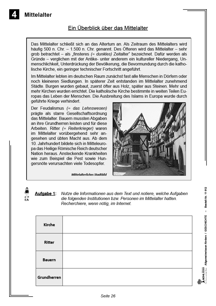 Allgemeinwissen fördern GESCHICHTE / PDF, ab 10 J., 96 S.