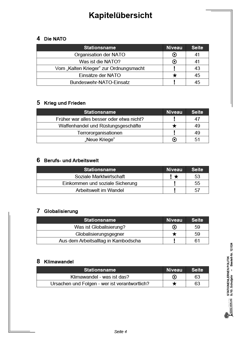 Stationenlernen Politik / Klasse 9-10, PDF, ab 13 J., 64 S.