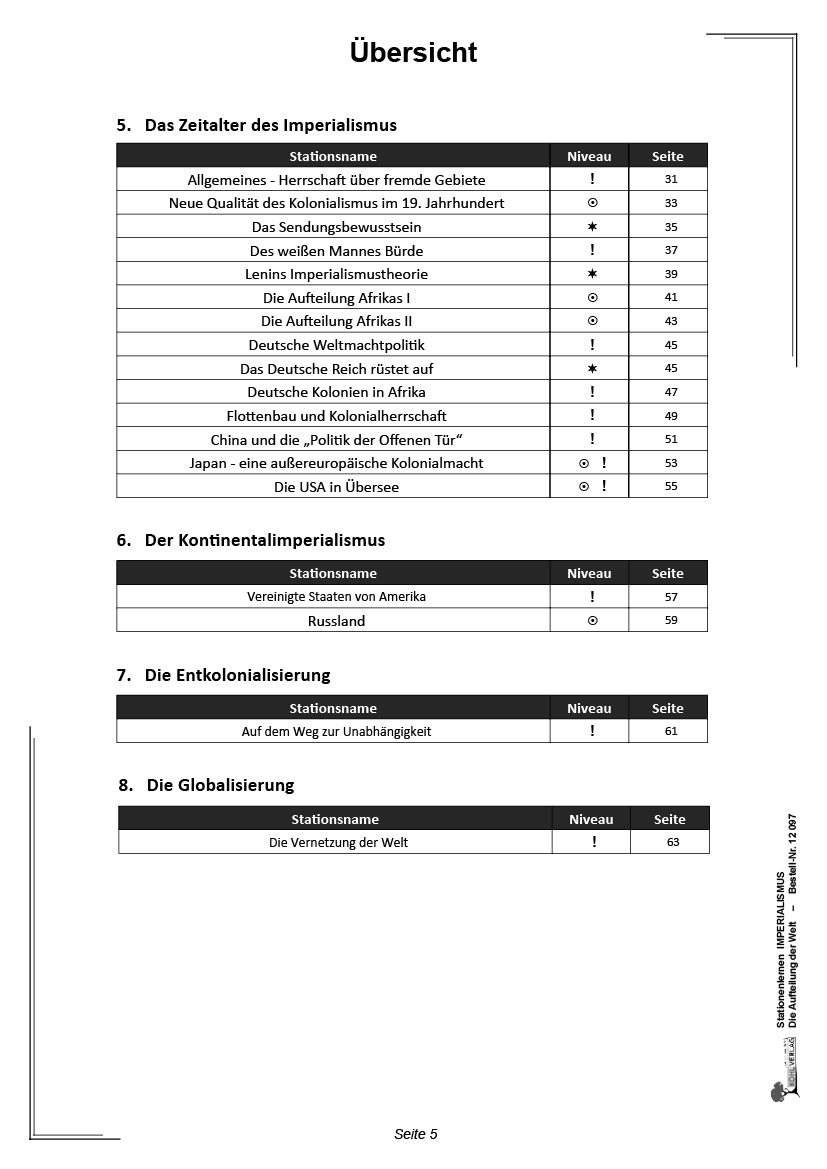 Stationenlernen Imperialismus / PDF, ab 10 J., 64 S.