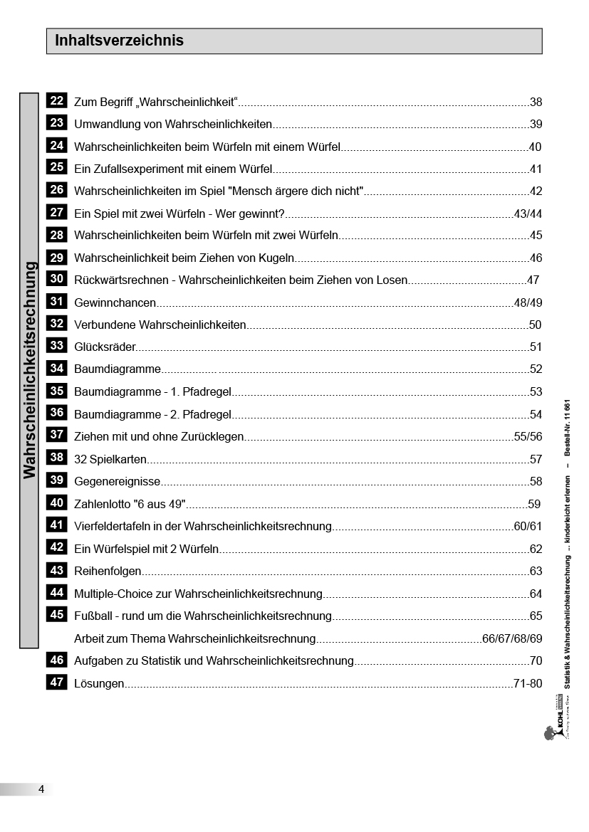 Statistik und Wahrscheinlichkeitsrechnung / PDF, ab 10 J., 80 s.
