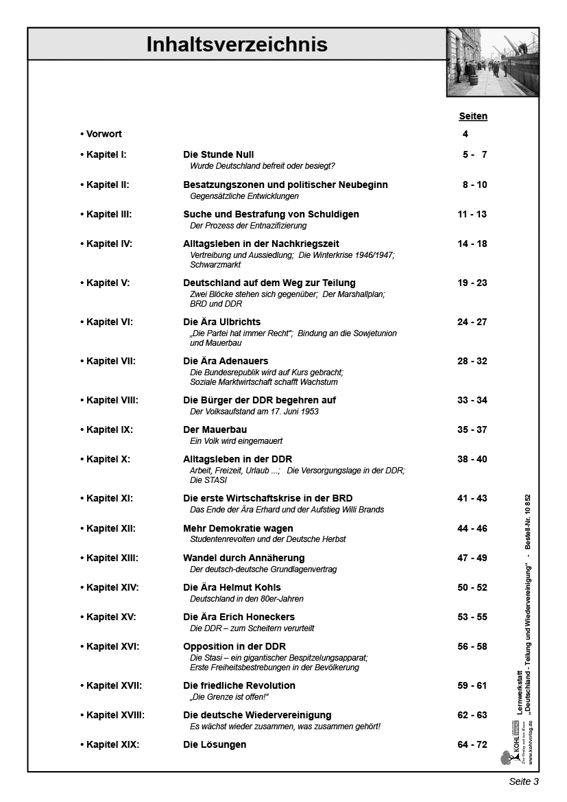 Lernwerkstatt Deutschland - Teilung und Wiedervereinigung/ PDF, ab 12 J., 72 S.