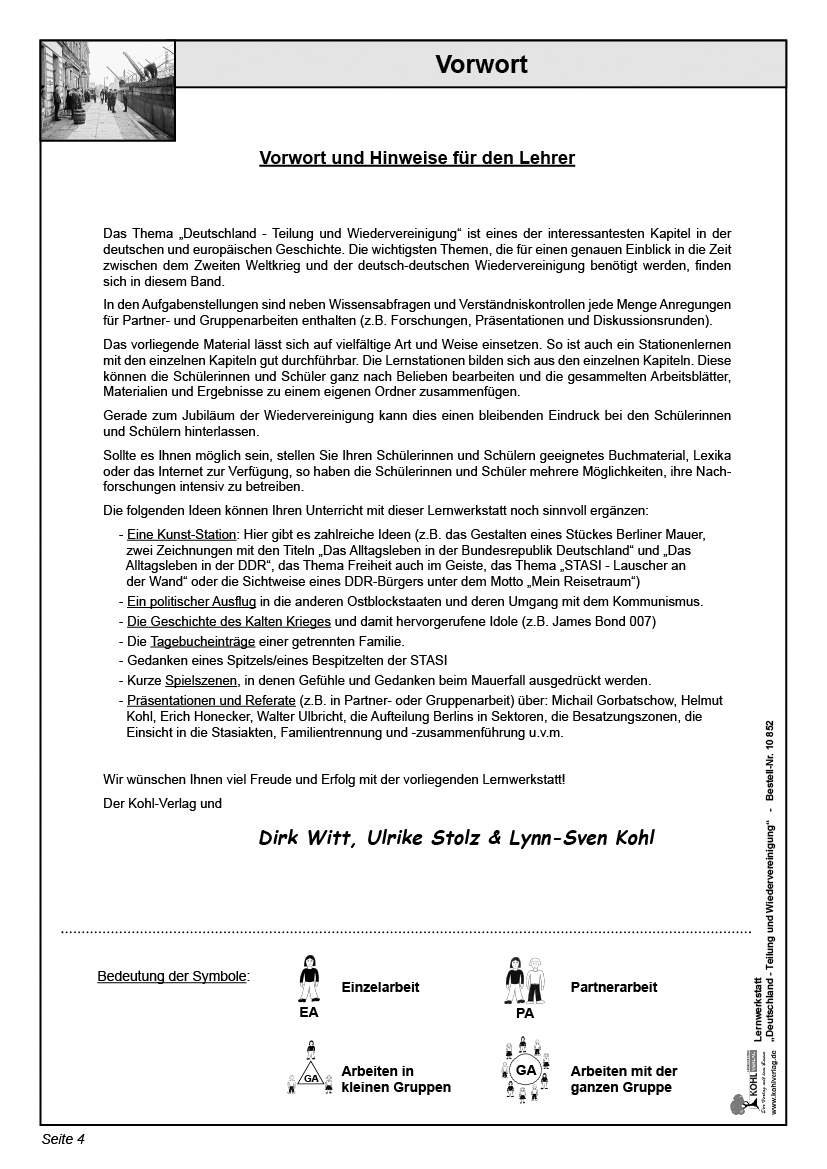 Lernwerkstatt Deutschland - Teilung und Wiedervereinigung/ ab 12 J., 72 S.