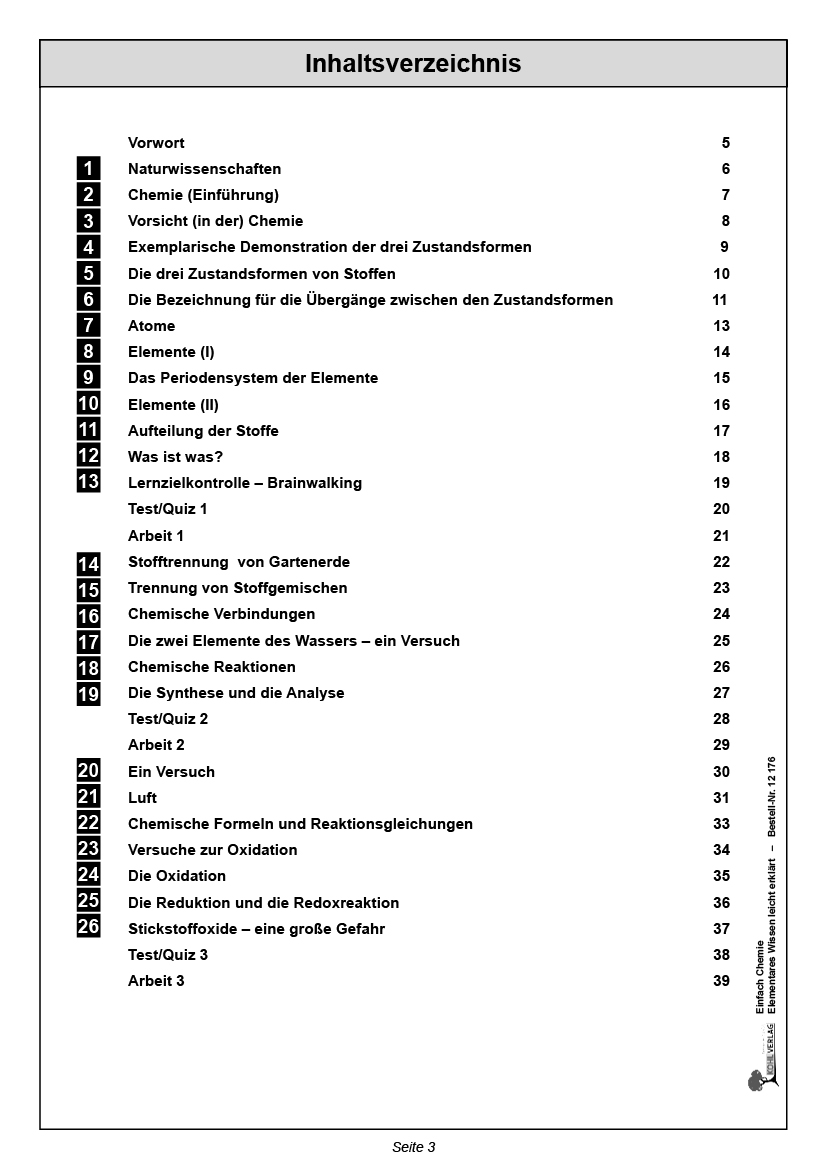 Einfach Chemie - Elementares Wissen leicht erklärt / ab 10 Jahre / PDF 