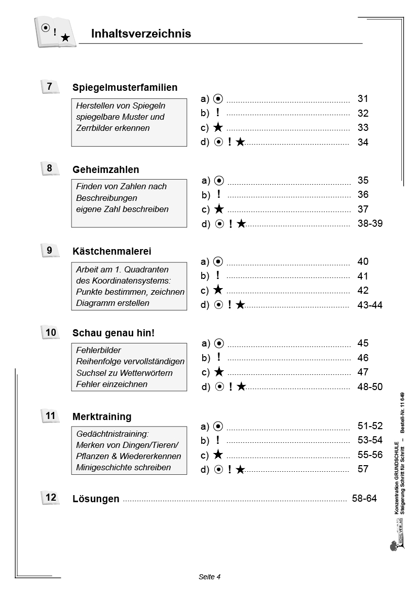 Konzentration Grundschule, ab 6 J., 64 S. (Kopie)