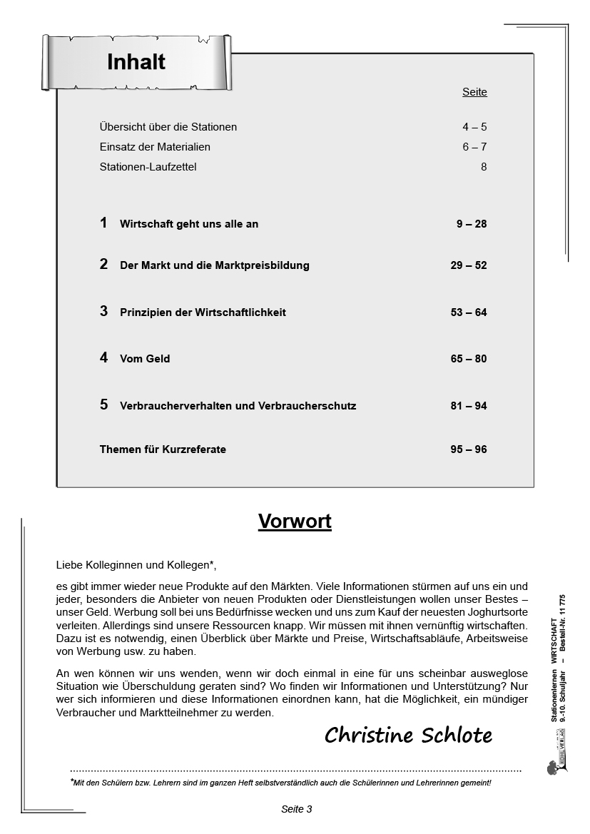 Stationenlernen Wirtschaft / Klasse 9-10, ab 16 J., PDF