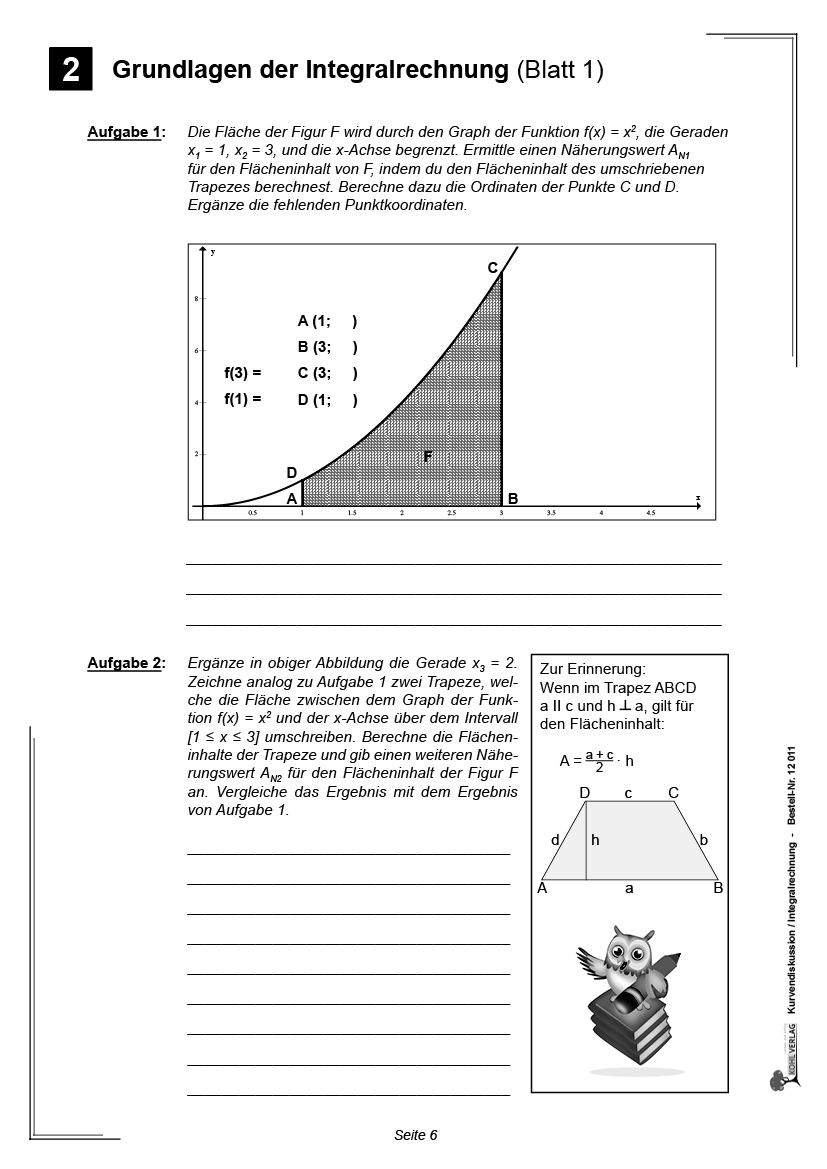 Kurvendiskussion / Integralrechnung. ab 14 J., PDF