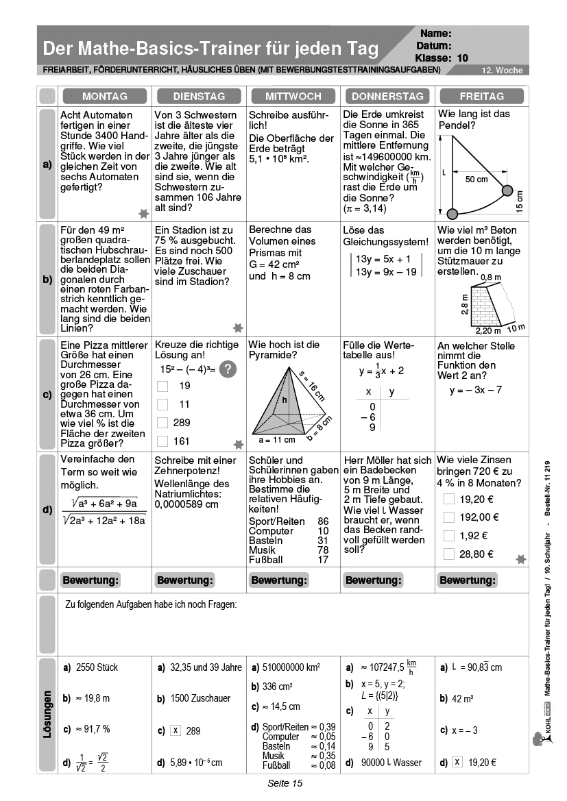 Mathe-Basics-Trainer / Klasse 10 PDF, ab 15 J., 56 S. (Kopie)
