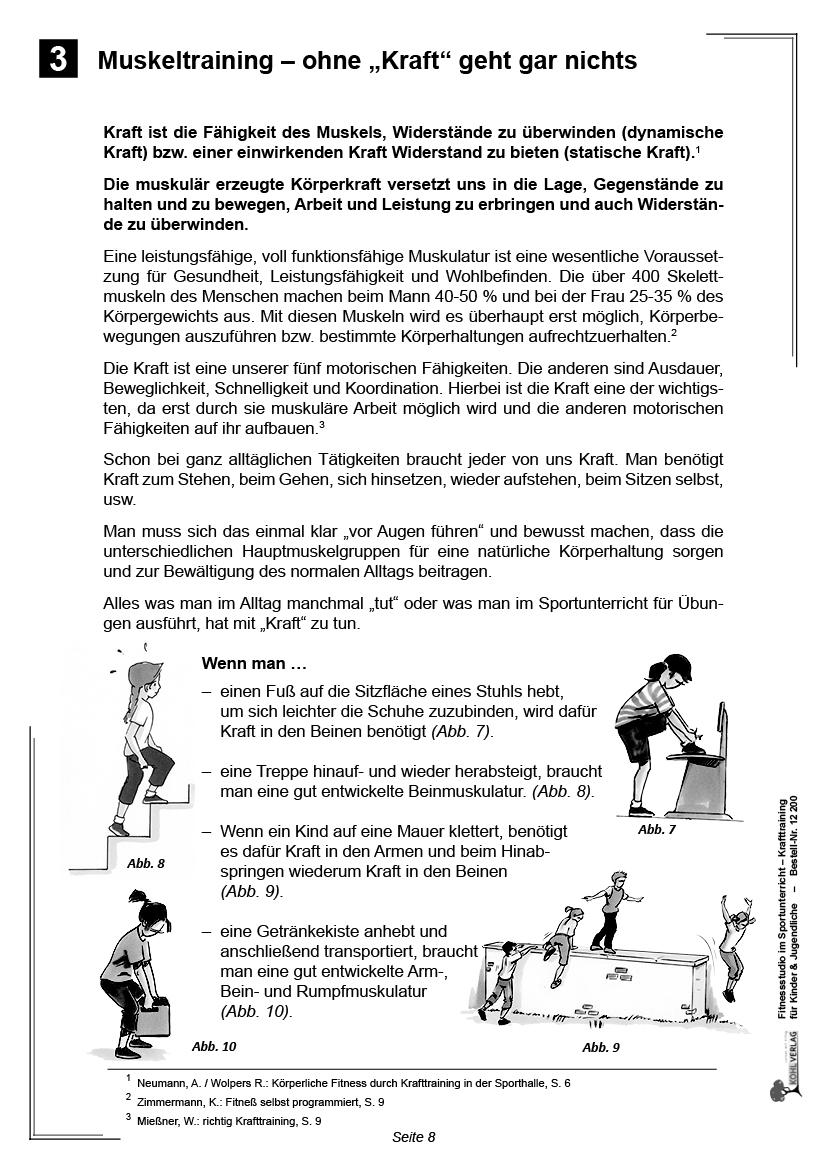Fitnessstudio im Unterricht - Krafttraining für Kinder & Jugendliche, PDF, ab 6 J.