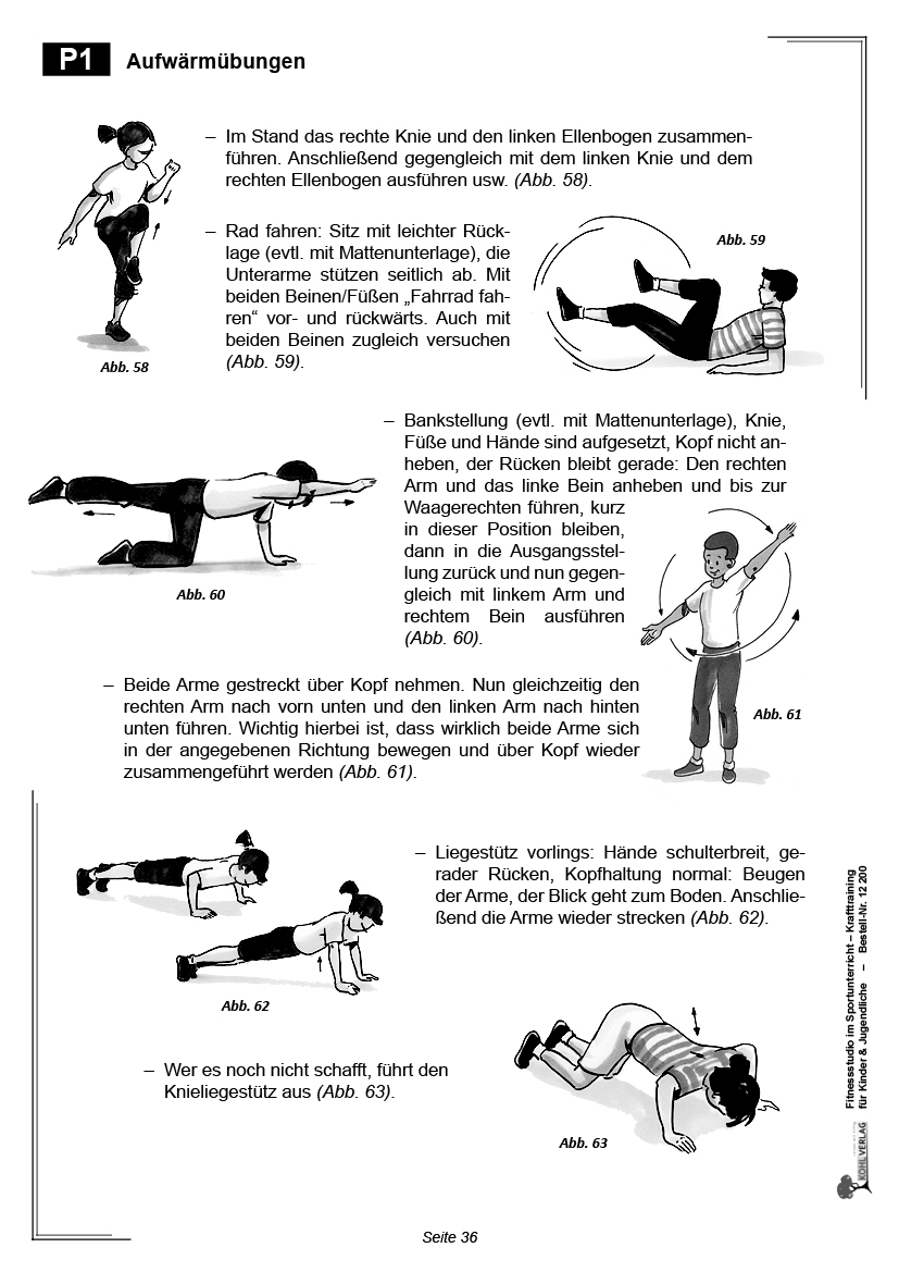 Fitnessstudio im Unterricht - Krafttraining für Kinder & Jugendliche, PDF, ab 6 J.