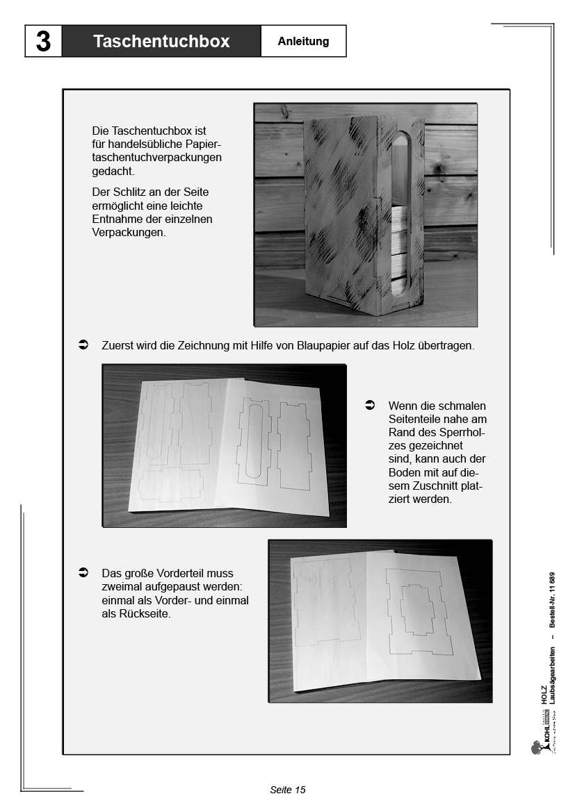 HOLZ - Laubsägearbeiten, PDF, ab 10 J.
