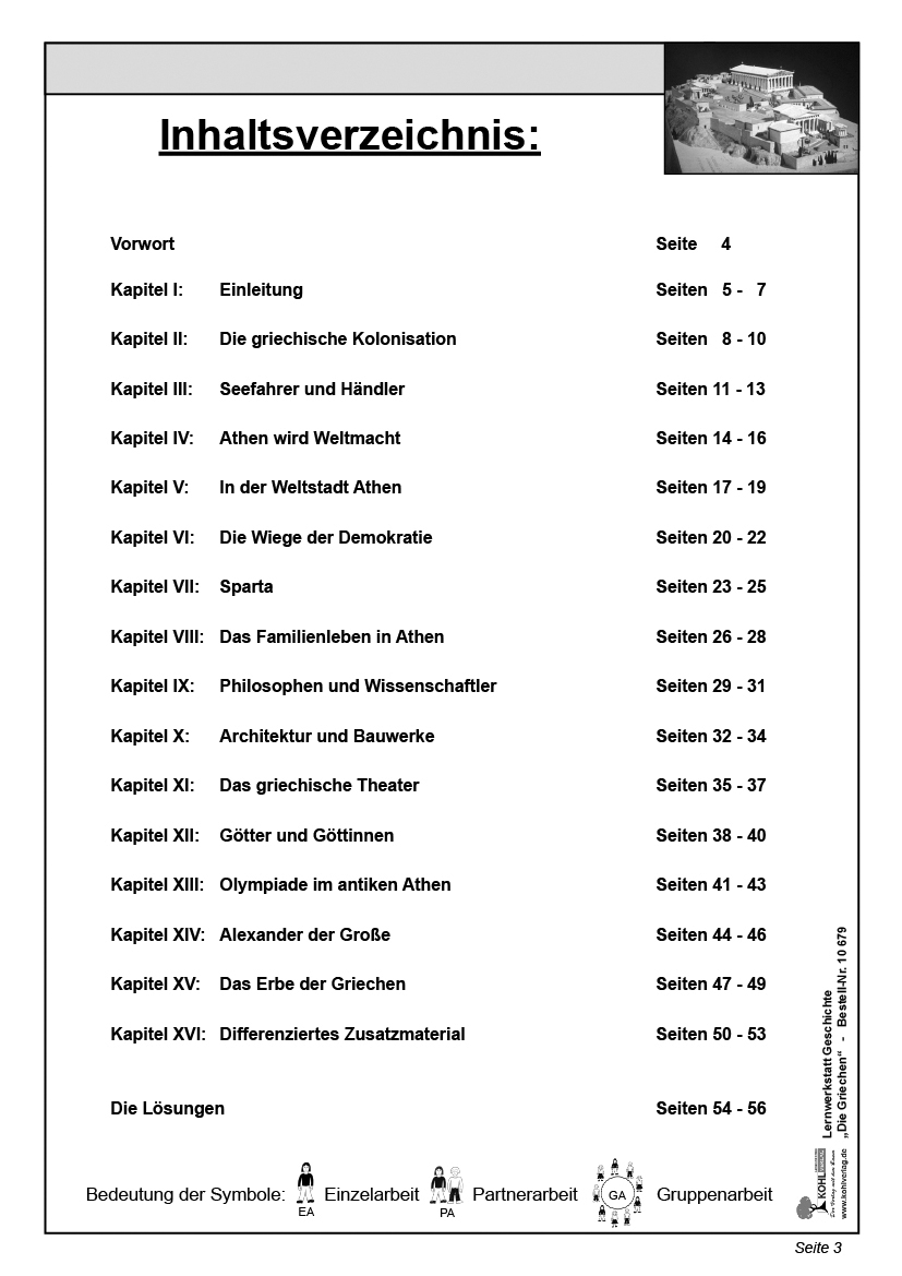 Lernwerkstatt Die Griechen, PDF, ab 8 J.