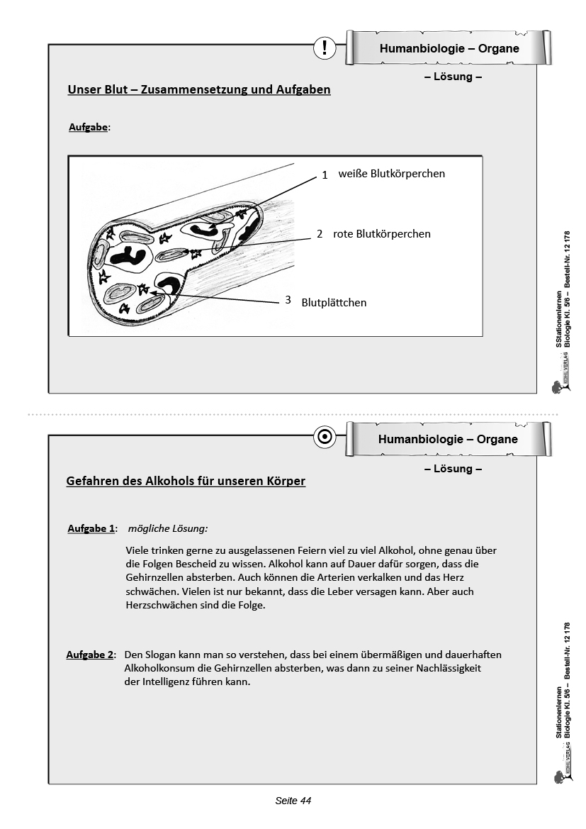 Stationenlernen Biologie, PDF, ab 10 bis 11 J.