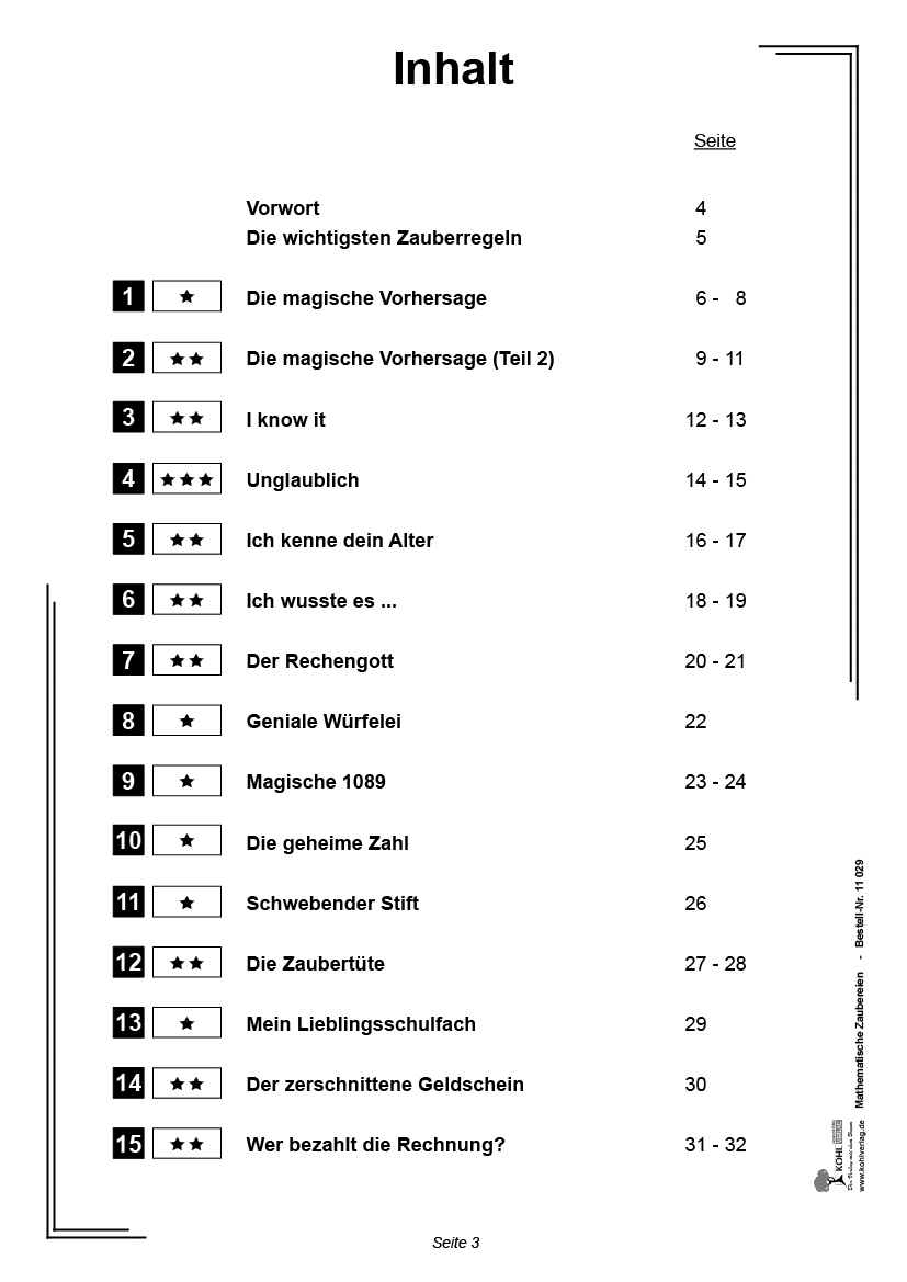 Mathematische Zaubereien Verblüffende Tricks für Tüftler, PDF, ab 9 J.