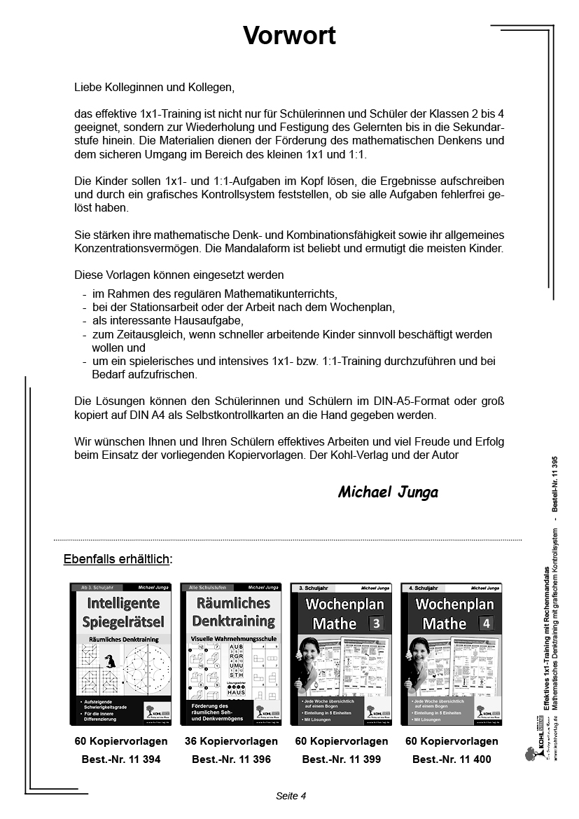 Effektives 1x1-Training mit Rechenmandalas / PDF, ab 7 J.
