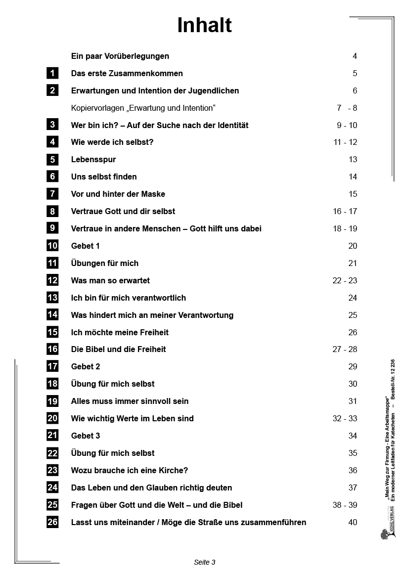 Mein Weg zur Firmung - Eine Arbeitsmappe/ PDF, ab 12 J.