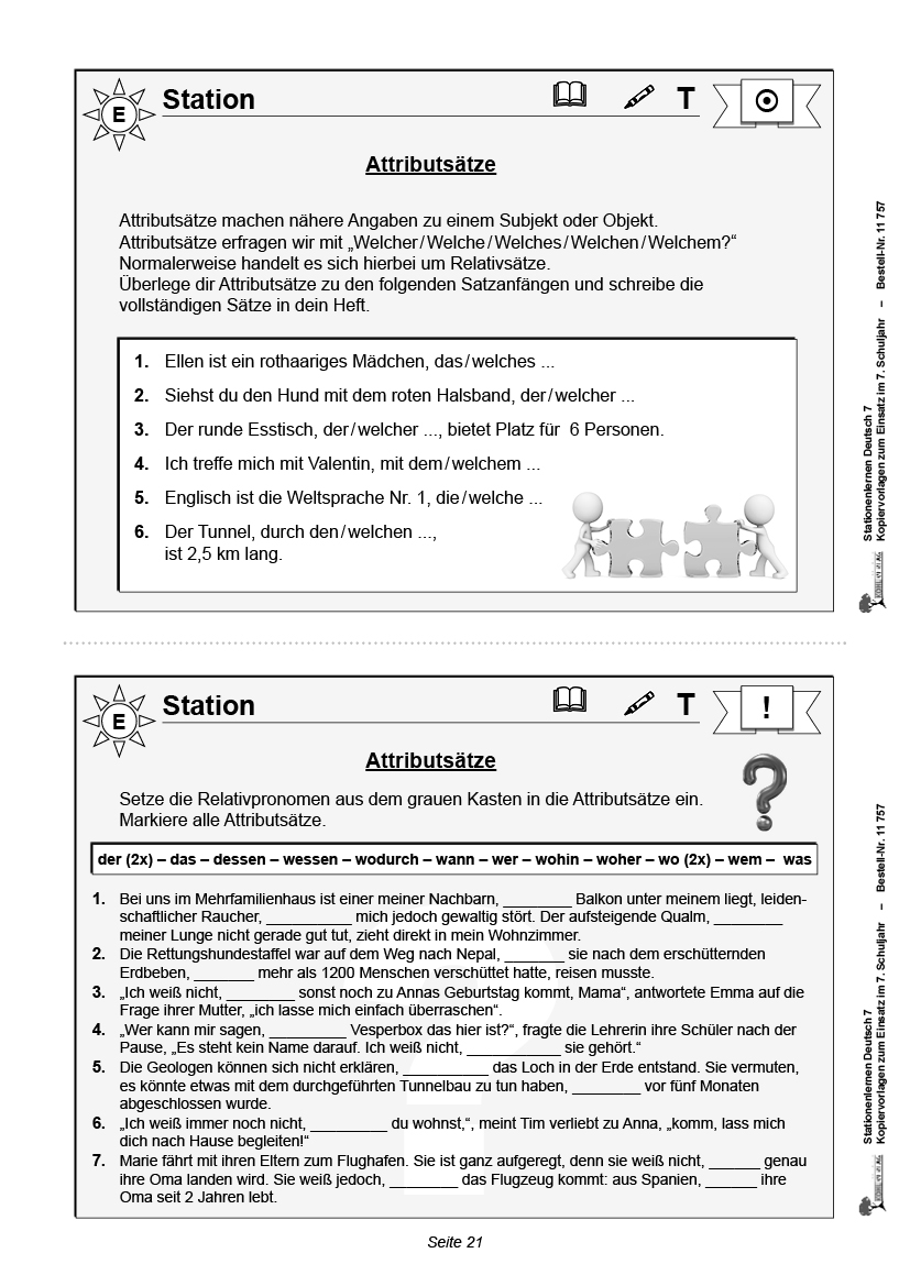 Stationenlernen Deutsch / PDF, ab 12 J.