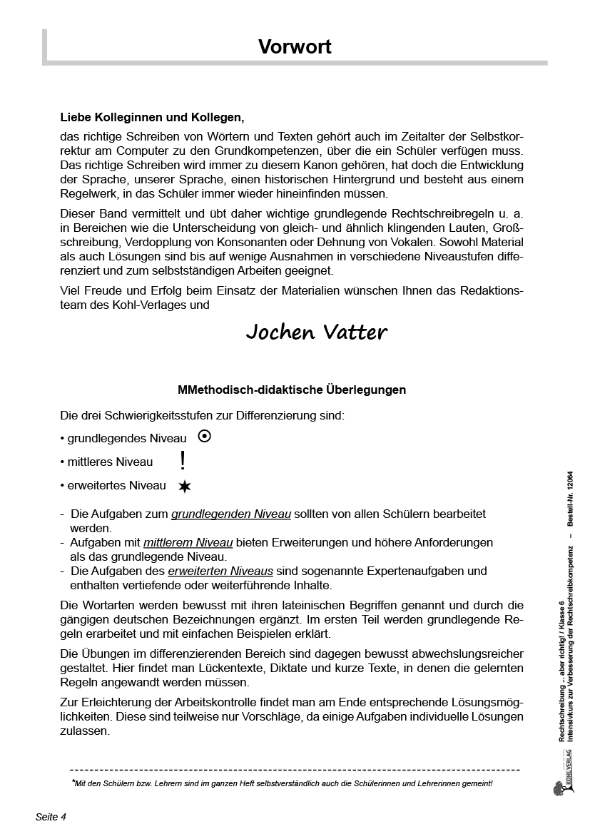 Rechtschreibung ... aber richtig! / PDF, ab 11 J., 80 S.