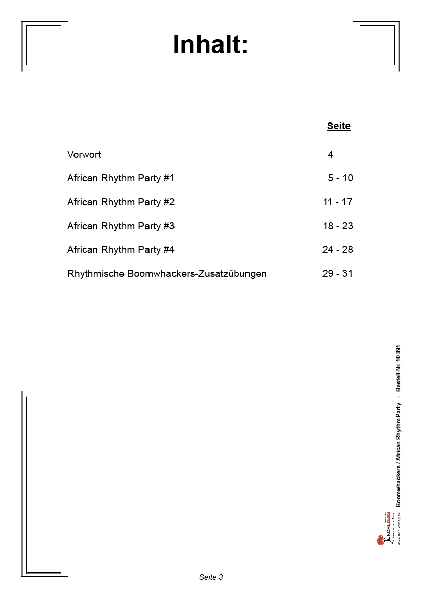 Boomwhackers - African Rhythm Party / PDF, ab 6 J.