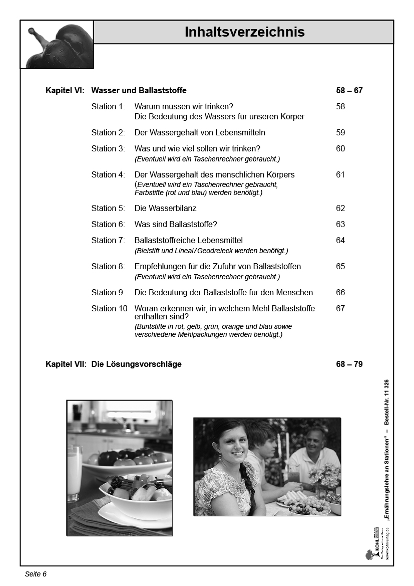 Ernährungslehre an Stationen Mit Spaß und Aktion zur gesunden Ernährung / PDF, ab 12 J.