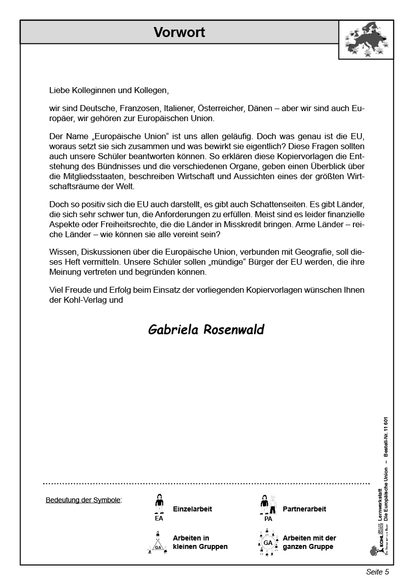 Lernwerkstatt Europäische Union / PDF, ab 10 J.