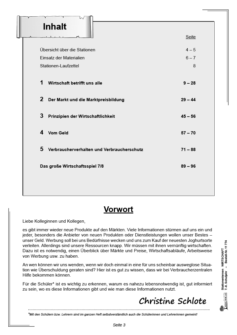 Stationenlernen Wirtschaft / PDF, ab 13 J.