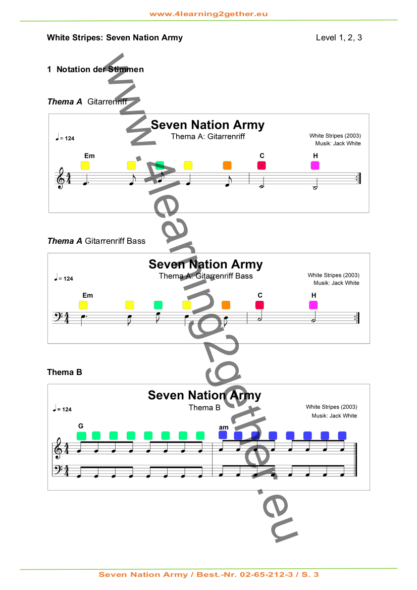 Seven Nation Army PDF, ab 12 J., 7 S.