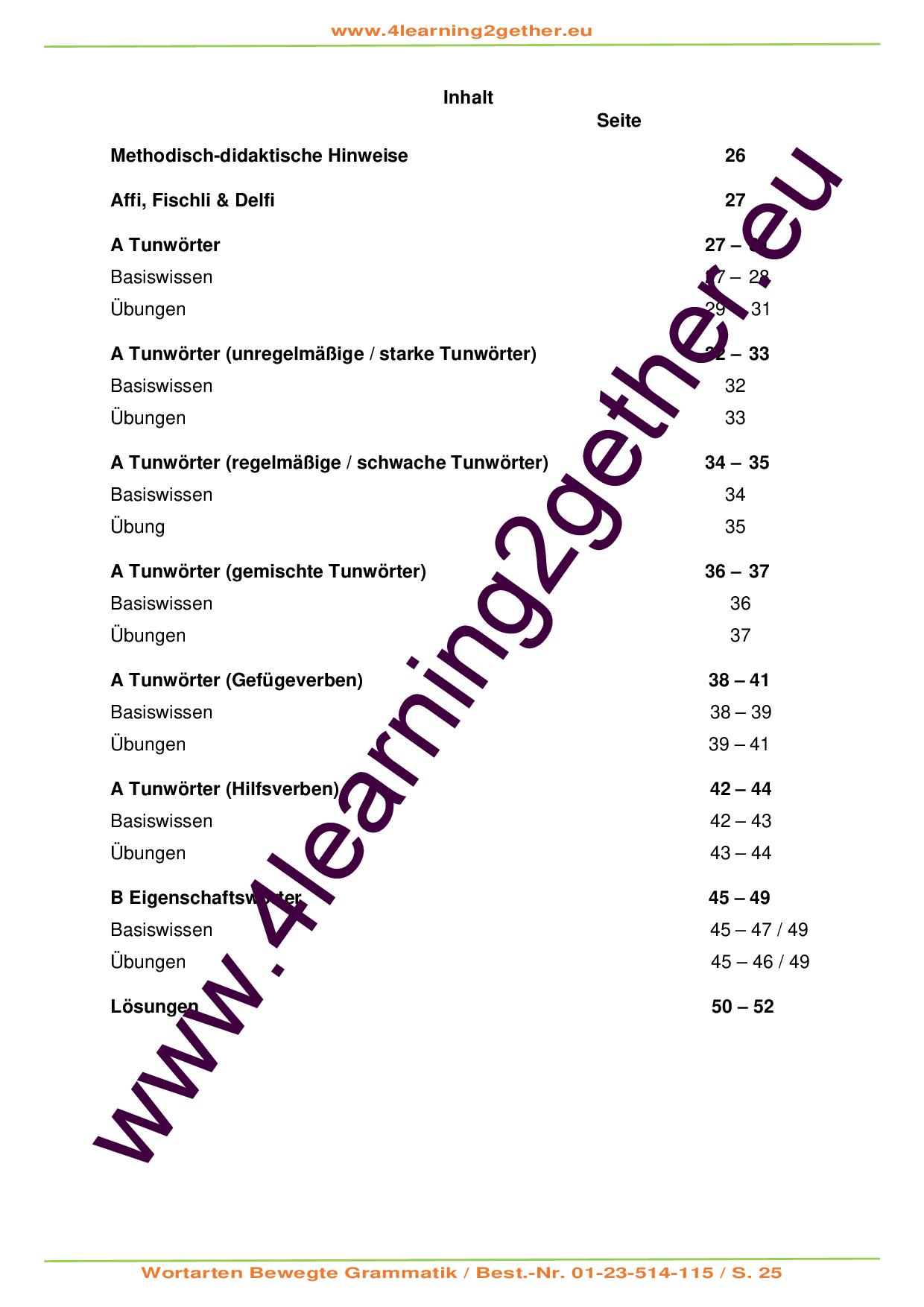 Wortarten - Bewegte Grammatik / Bearb. Word & PDF, 54 S., 7 - 9 J.,