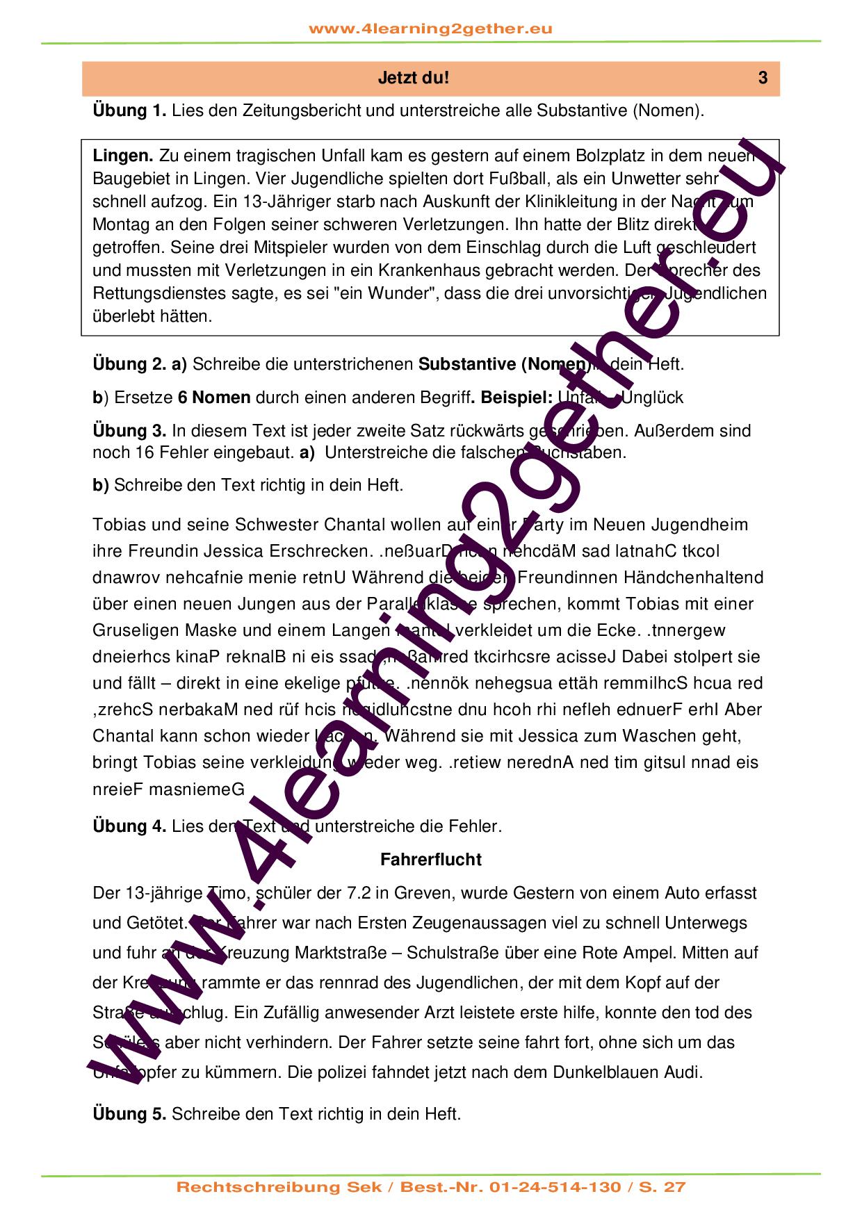 Rechtschreibung Sek / bearb. Word & PDF