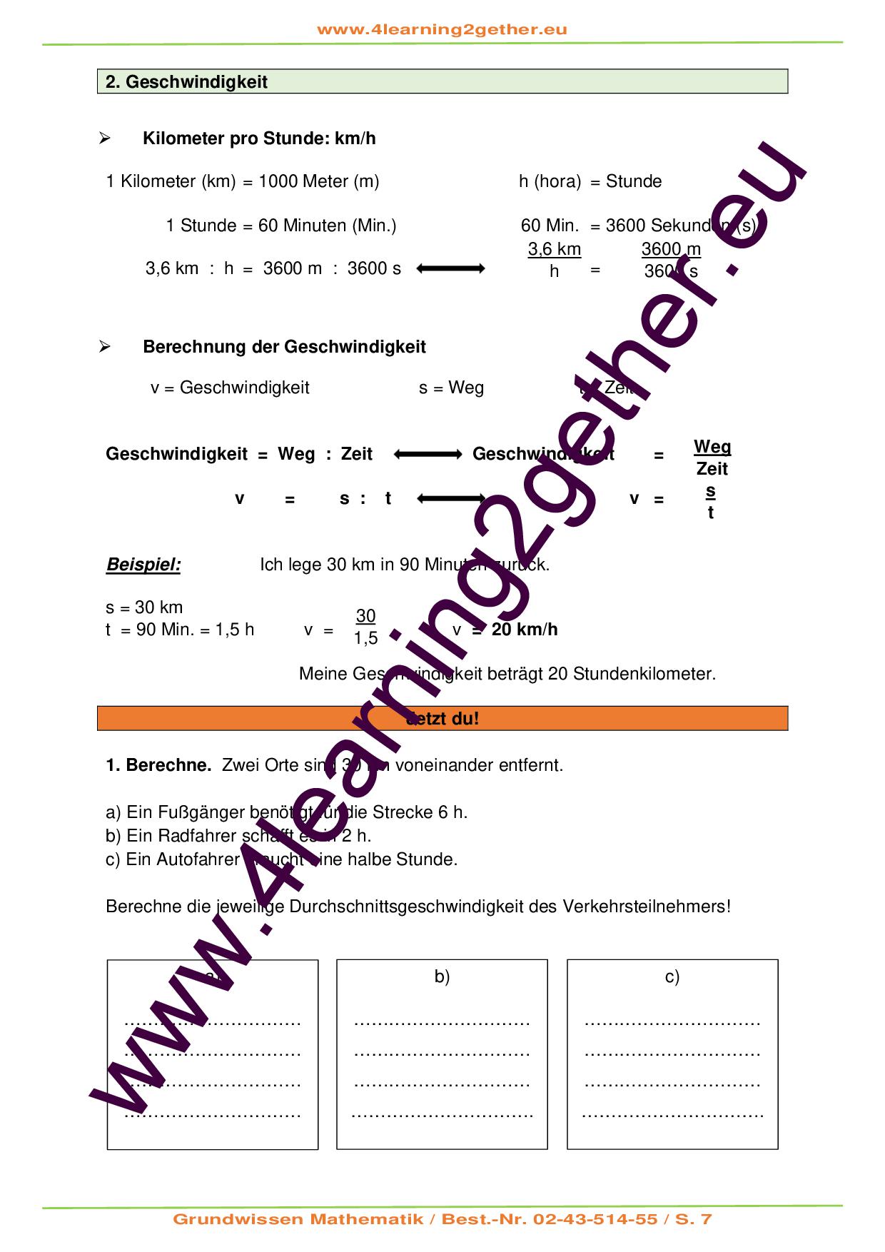 Grundwissen Mathematik / bearb. Word & PDF / ab 9 J. 