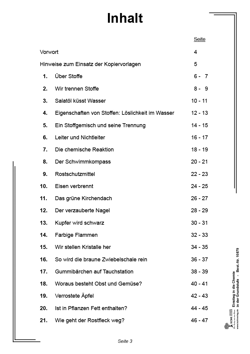 Einstieg in die Chemie / Klasse 1-4 PDF, ab 6 J., 48 S.