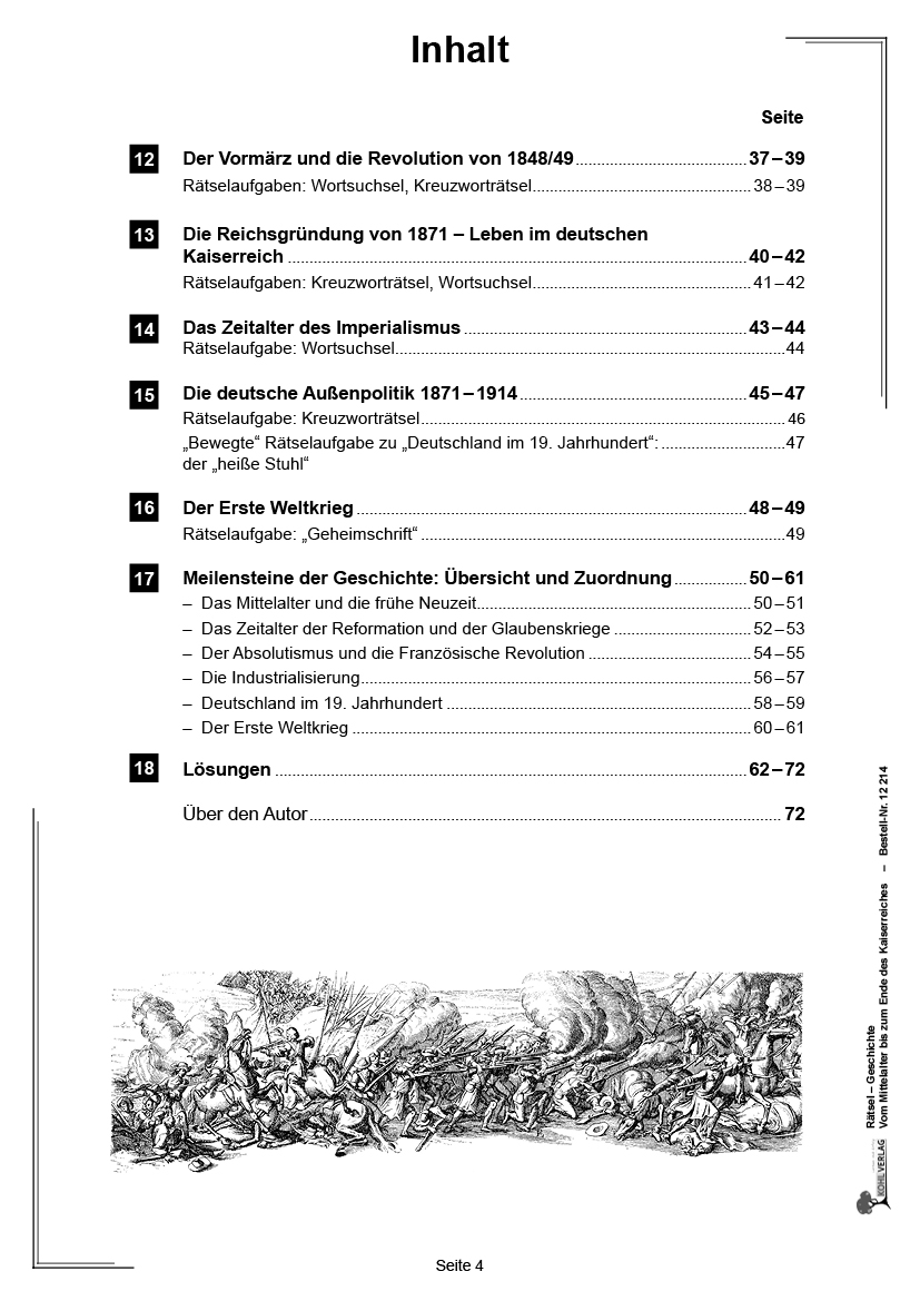 Rätsel Geschichte - Vom Mittelalter bis zum Ende des Kaiserreiches PDF, ab 10 J., 72 S.