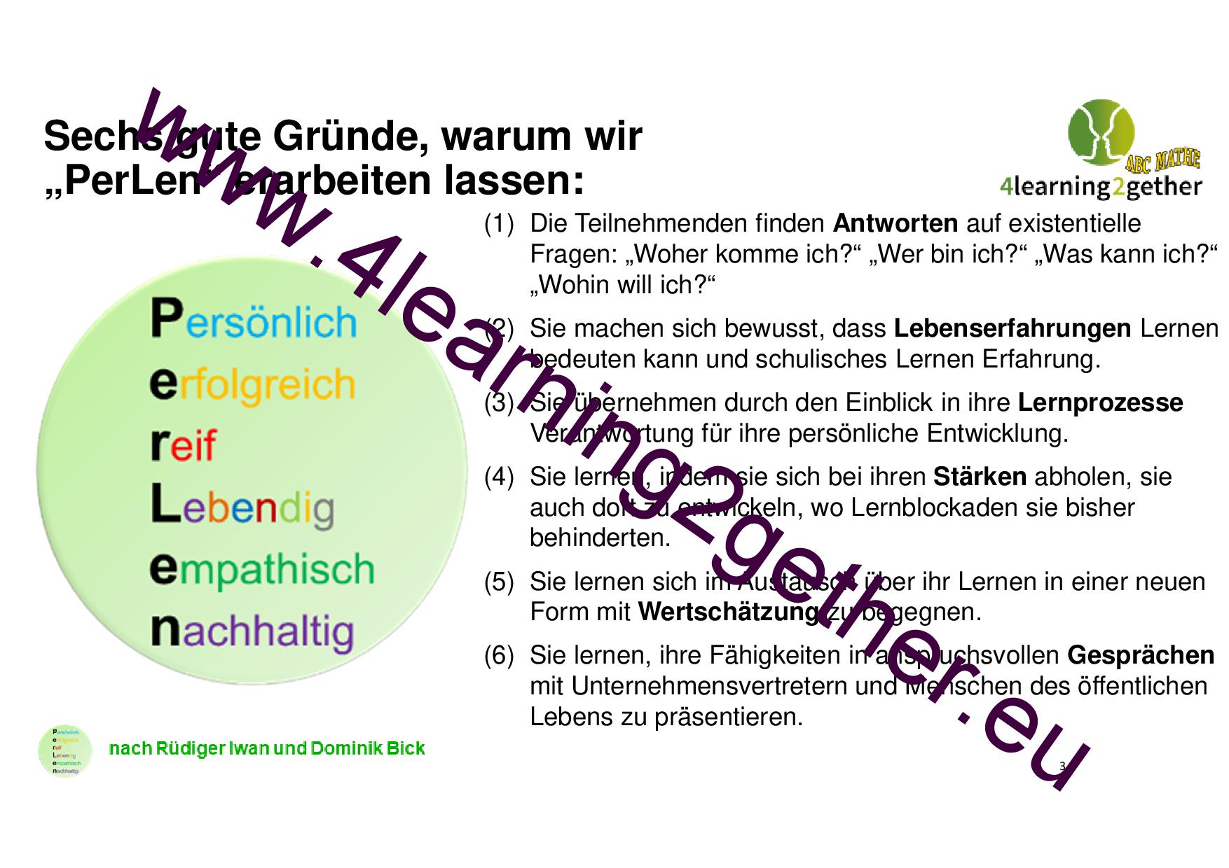 Das PerLen-Konzept® - Handreichungen, 11J., 9 S., PDF