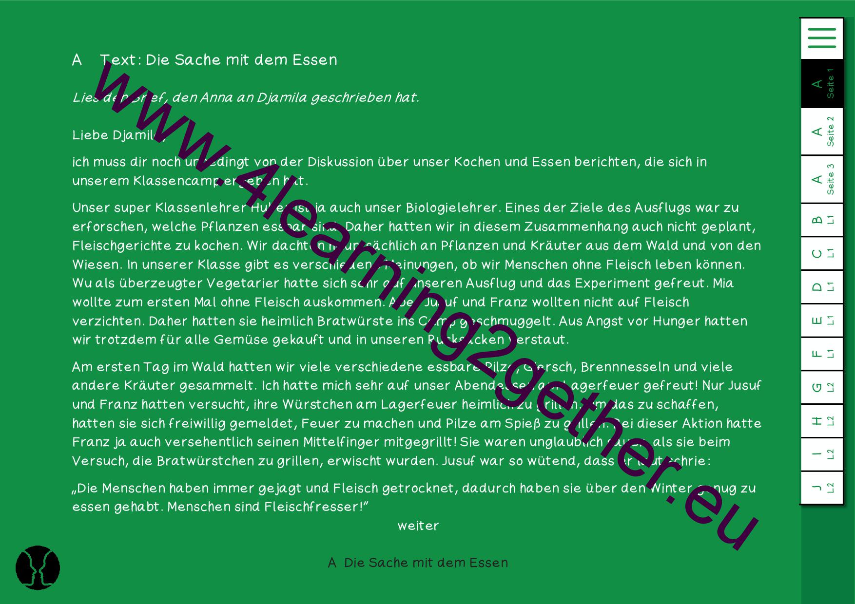 Lesen & mehr: Mehr Stimmen für die Umwelt-Die Sache mit dem Essen/ interaktive PDF, 17 S., ab 10 J. 
