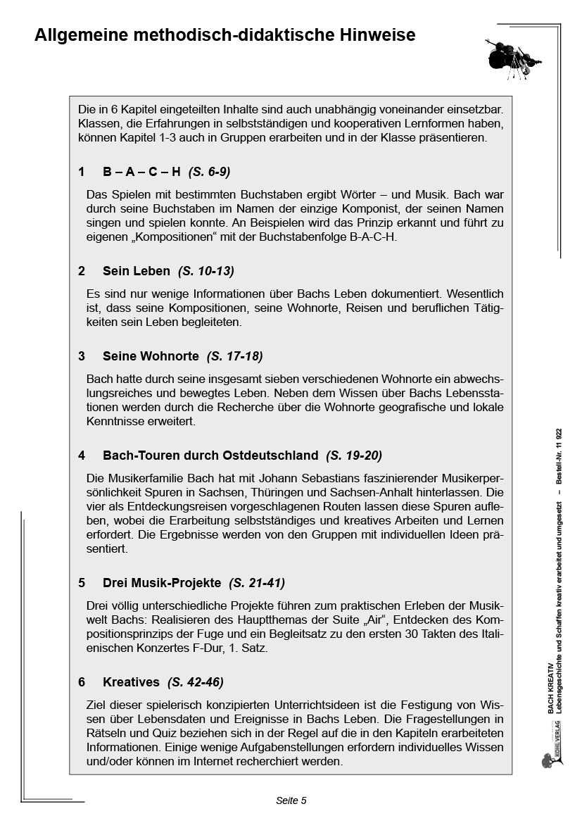 Bach kreativ  PDF, ab 10 J., 48 S.