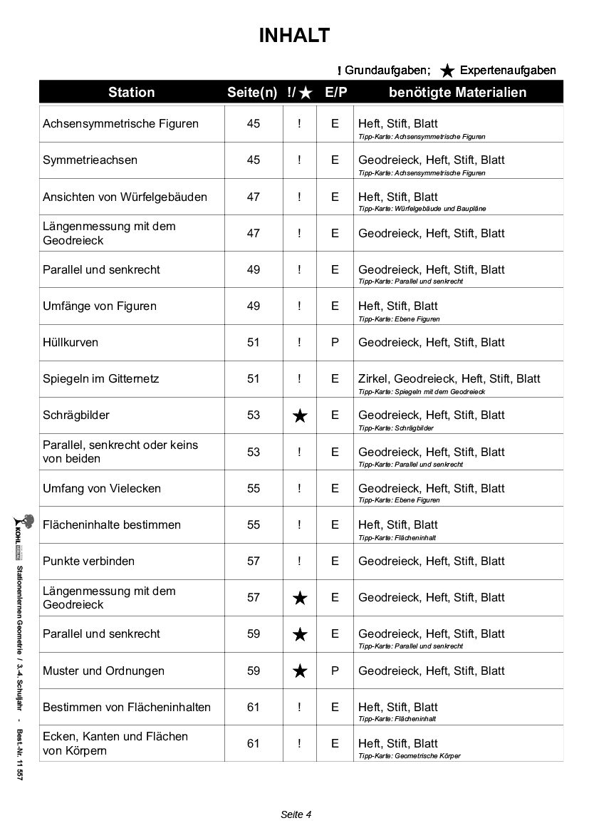 Stationenlernen Geometrie PDF / Klasse 3-4, ab 8 J., 80 S.