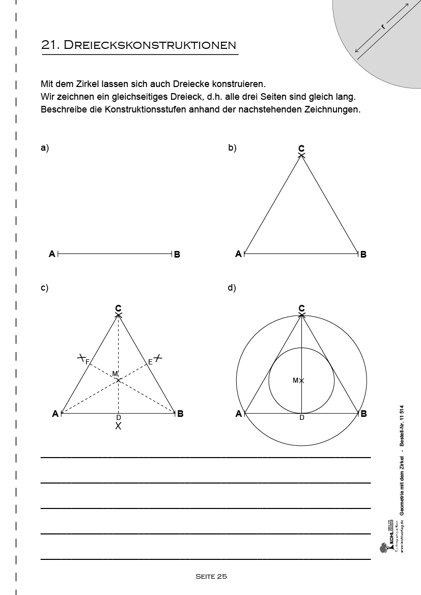 Geometrie mit dem Zirkel PDF, ab 8 J., 48 S.