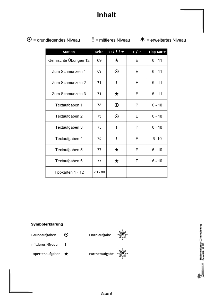 Stationenlernen Zinsrechnung PDF, ab 12 J., 48 S.