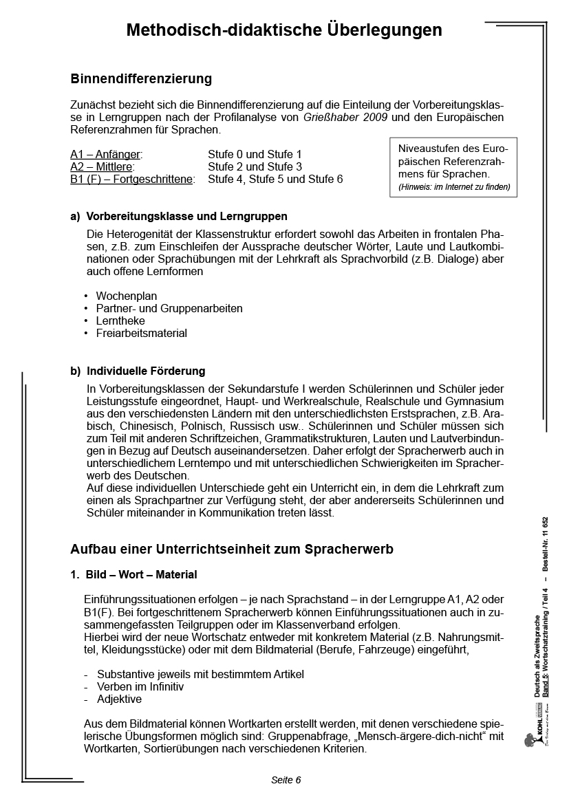 Deutsch als Zweitsprache in Vorbereitungsklassen Band 5: Wortschatztraining Teil 4 ab 8 J., 124 S.