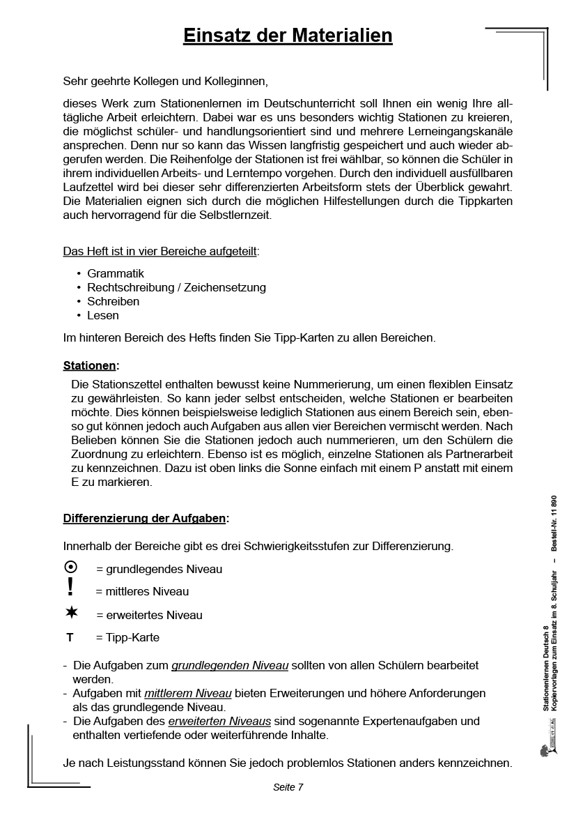 Stationenlernen Deutsch / Klasse 8 PDF, ab 13 J., 96 S.