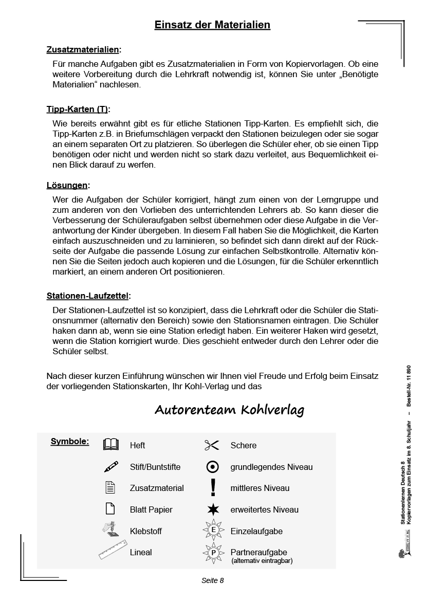 Stationenlernen Deutsch / Klasse 8 PDF, ab 13 J., 96 S.